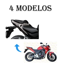 Par - Capa Do Banco Com Cinta Honda Cb 500 F De 2015 a 21 - Capa Lisa / Antiderrapante / Fibra de Carbono