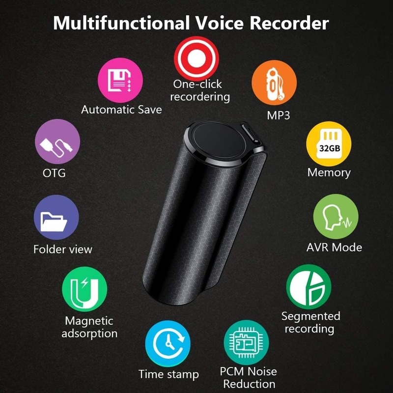 Gravador de áudio digital mini gravador ativado por voz | Shopee Brasil