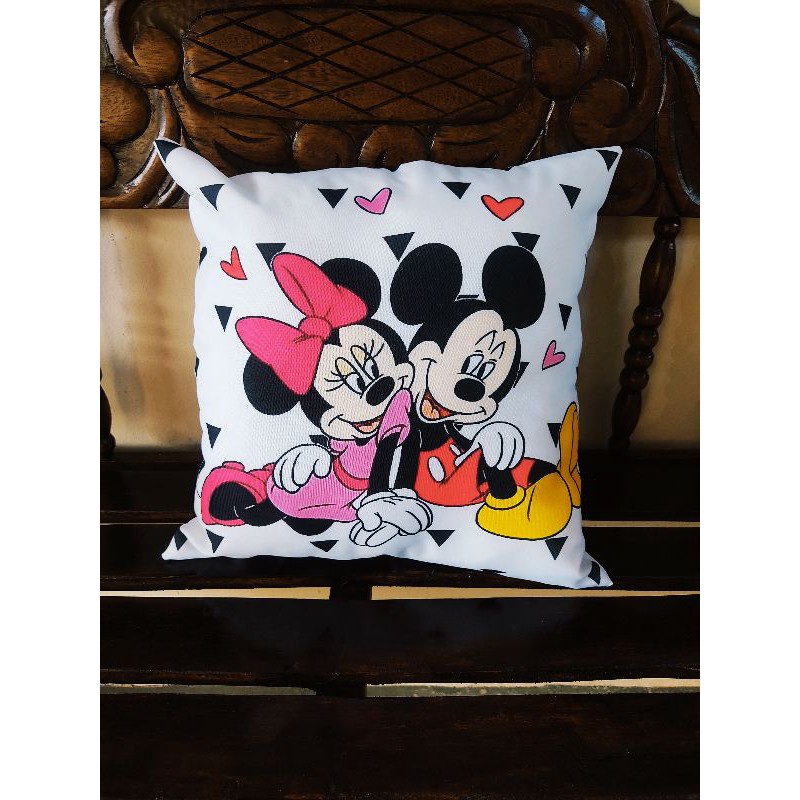 capa de almofada Mickey e minei estampado Tecido Oxford 45 x 45 Decoração