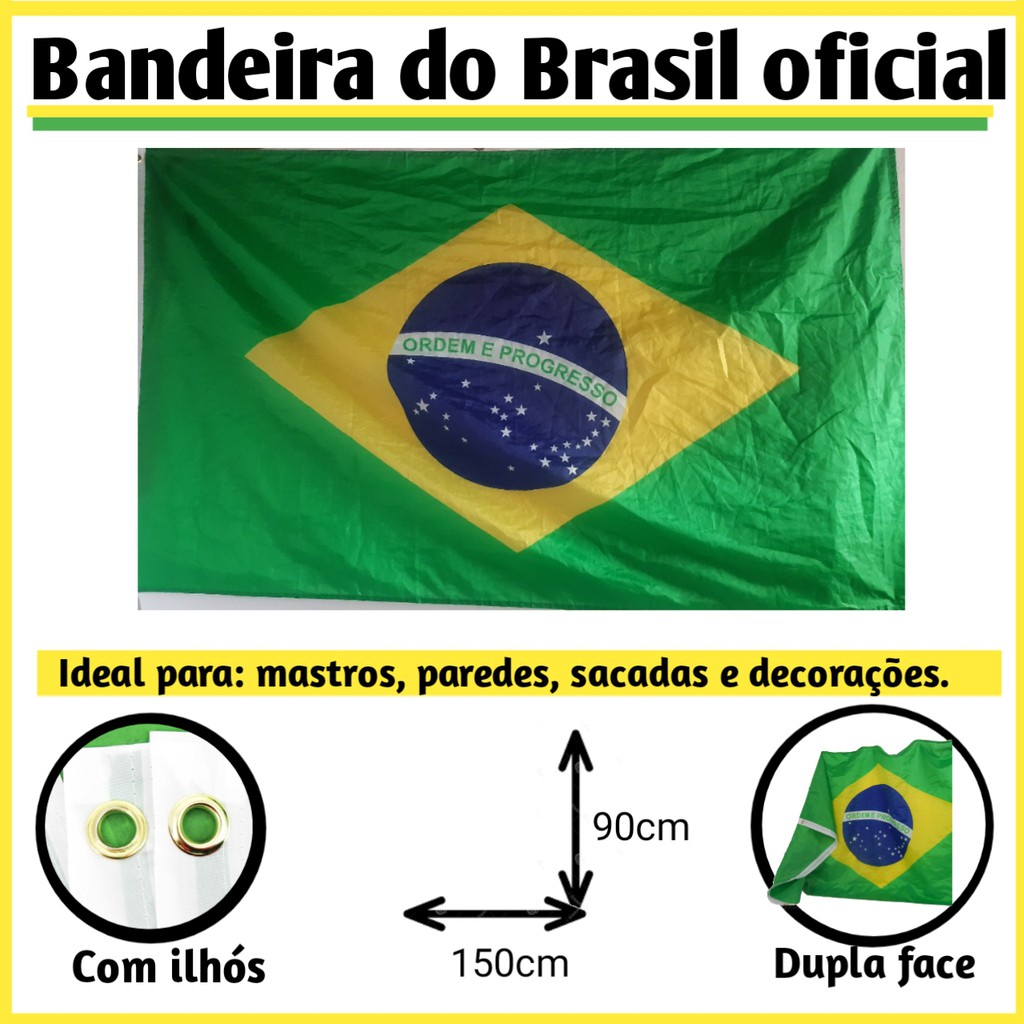 Conclusion Narabar wash Bandeira dupla face ilhós sacadas paredes Brasil oficial 1 unidade | Shopee  Brasil