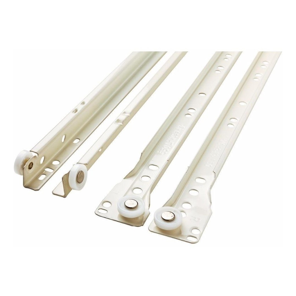 Corrediça Comum Branca Para Gavetas 45cm 01 Par em Oferta na Shopee