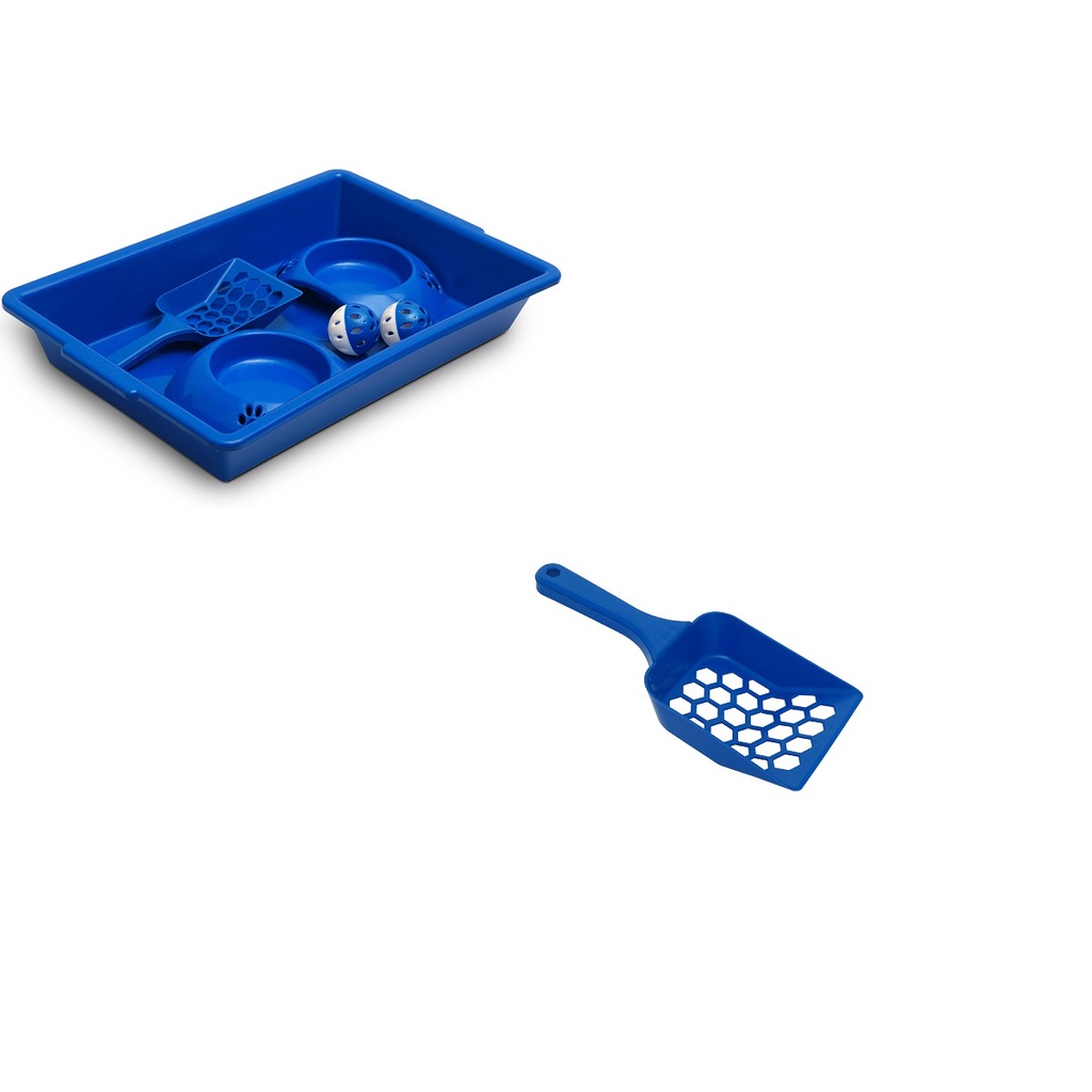 Kit Higiênico Para Gatos Bandeja Pá Coletora Brindes Grande