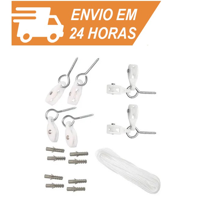 Kit De Reposição De Varal De Teto Com Corda Roldana Secalux Pronta Entrega Envio Imediato - Oferta