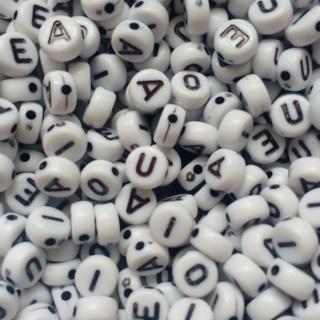 20g De Miçangas Só Vogais 7 Mm Sortidas P/ Pulseira Bijuterias