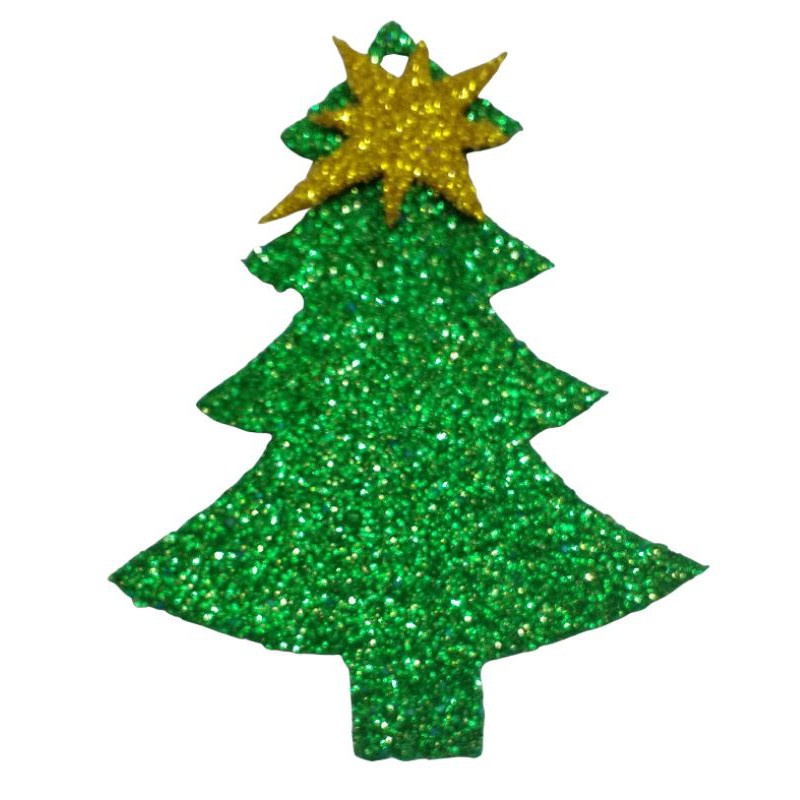 Aplique Árvore De Natal Em Eva Glitter 10 Cm Com 10 Unidades | Shopee Brasil