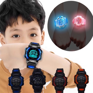 Relógio De Pulso Eletrônico Infantil À Prova D'água Luminoso Com Claro LED E Mostrador Multifuncional