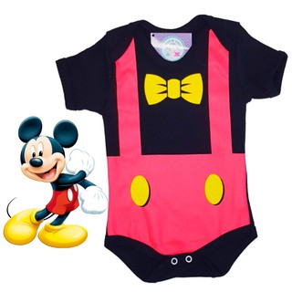 Body Bebê Temático Mickey Disney Mesversário