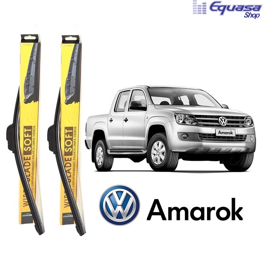 Kit Par 2 Palhetas para Limpador de Parabrisa Dianteiro para VW Amarok 2010 2011 2012 2013