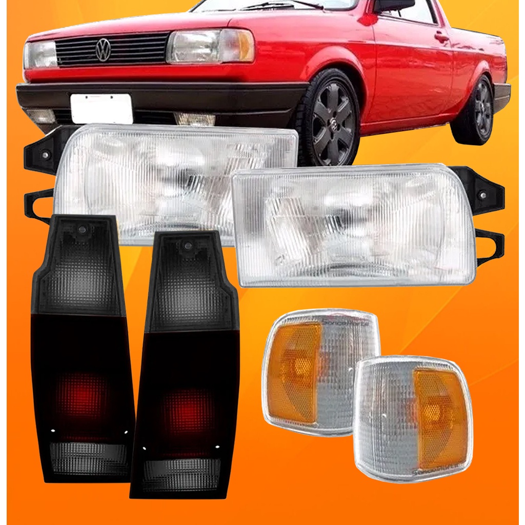 Kit Farol Lanterna Pisca Parati Saveiro 91 a 96 Completo