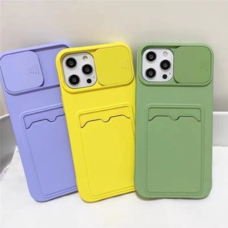 Lente de janela de empurrar do saco de cartão Case Capinha Capa Para IPhone 11 12 Pro Max XS XR X 7 8 Plus