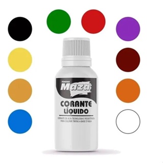 Corante Líquido Maza Cores Diversas Bisnaga -50ml em Oferta na Shopee