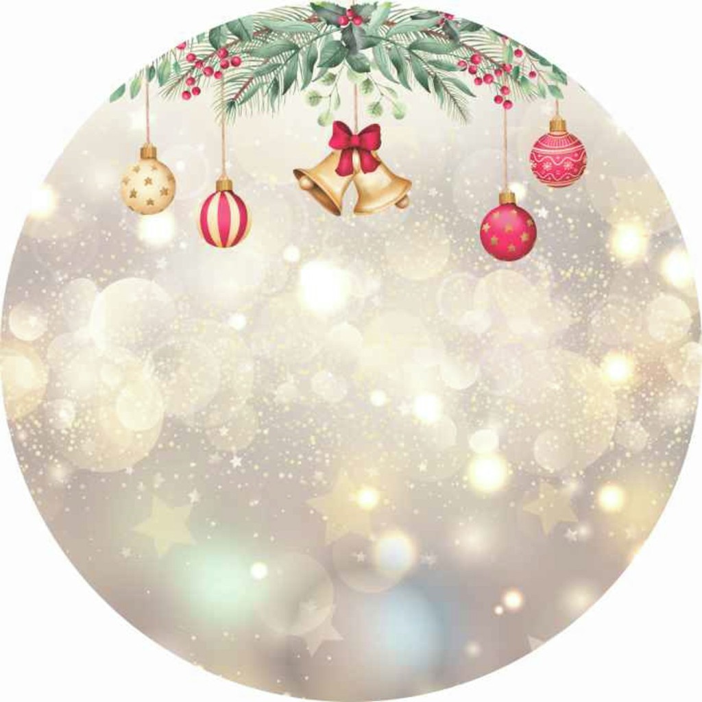 Painel Redondo Decoração De Natal 1,00 x 1,00 Em Lona | Shopee Brasil