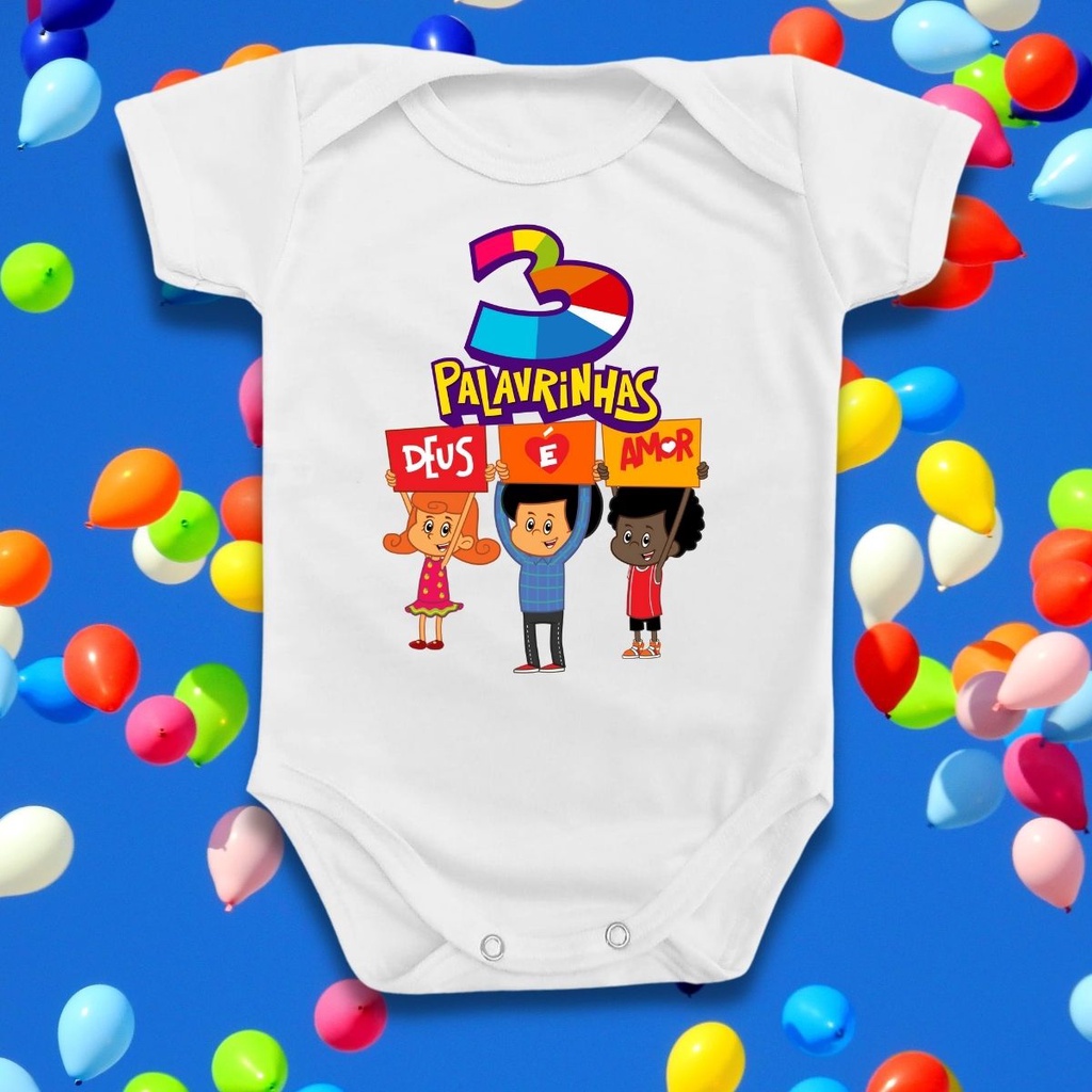 Body Roupa Bebê Religioso 3 Palavrinhas Deus É Fiel Gospel