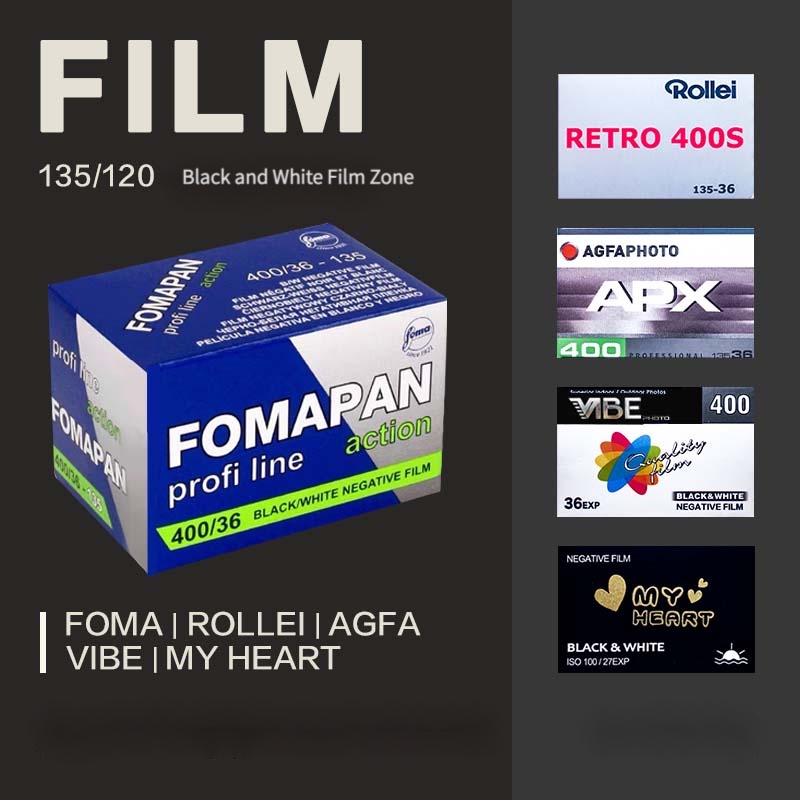 AGFA Filme FOMA ROLLEI ILFORD Black White 135 Fuma Negativo 135 + Película