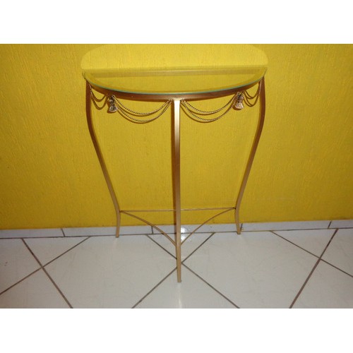 Aparador Meia Lua Ferro Sem Vidro 60cm Dourado Detalhe Ping