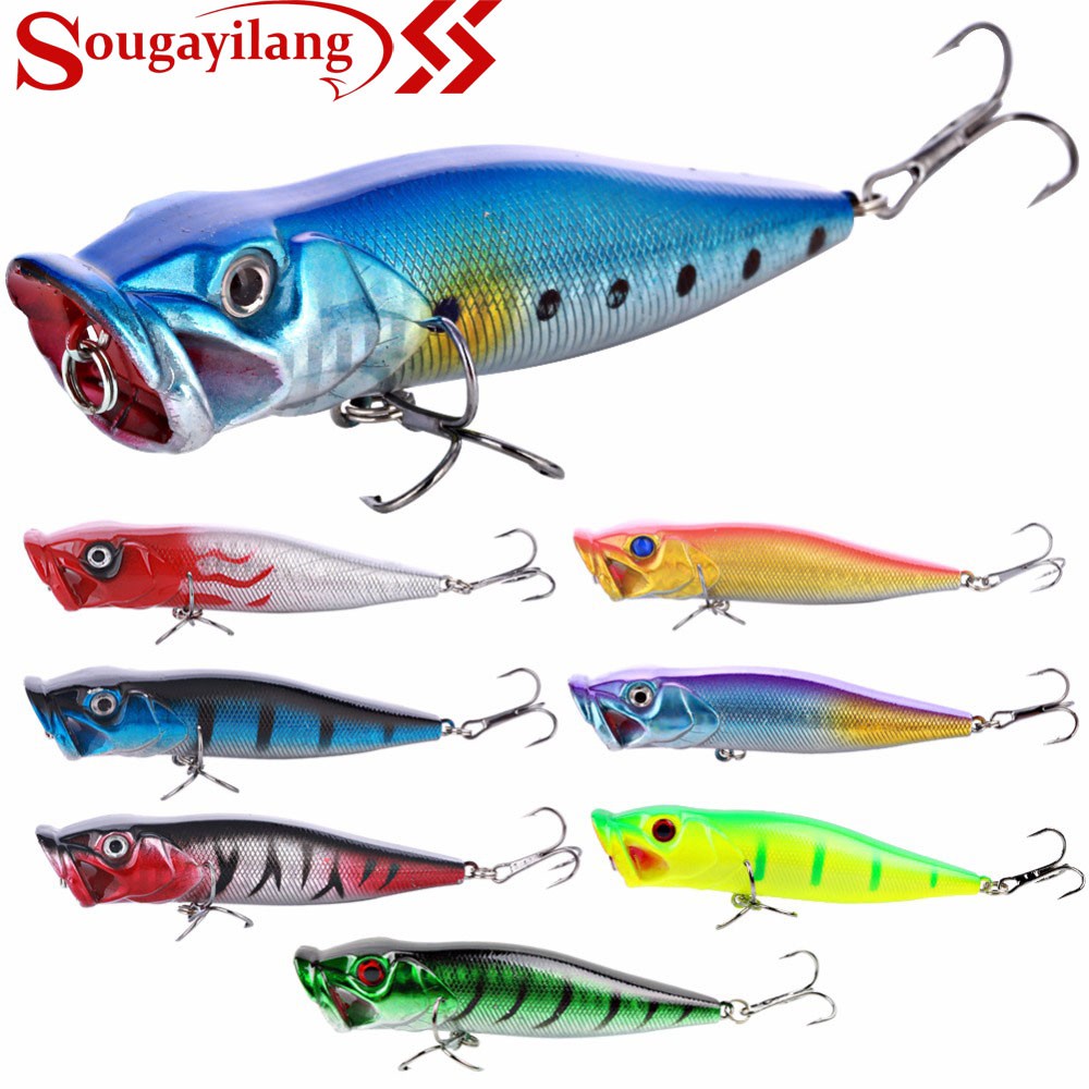 Isca artificial de pesca Sougayilang 8 Colors 3D Fish Eyes 14cm 12g with Two Treble Hooks Dive Board em Oferta na Shopee