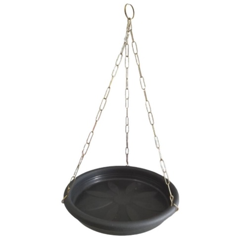 2 Pratos para vasos de plantas, N.4 pretos 31cm c/ corrente aço grossa 60cm