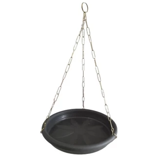 2 Pratos para vasos de plantas, N.4 pretos 31cm c/ corrente aço grossa 60cm