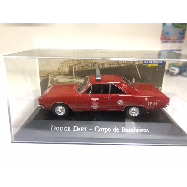 Miniatura Carro Carrinho De Serviço Nacional Colecionável Coleção Dodge Dart Corpo De Bombeiros Chrysler 1/43