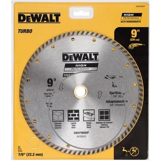 Disco Diamantado Turbo 9" Furo 22 Dw47900hp Dewalt