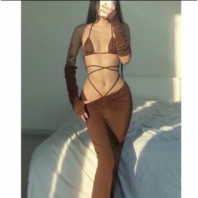 conjunto longo moda gringa