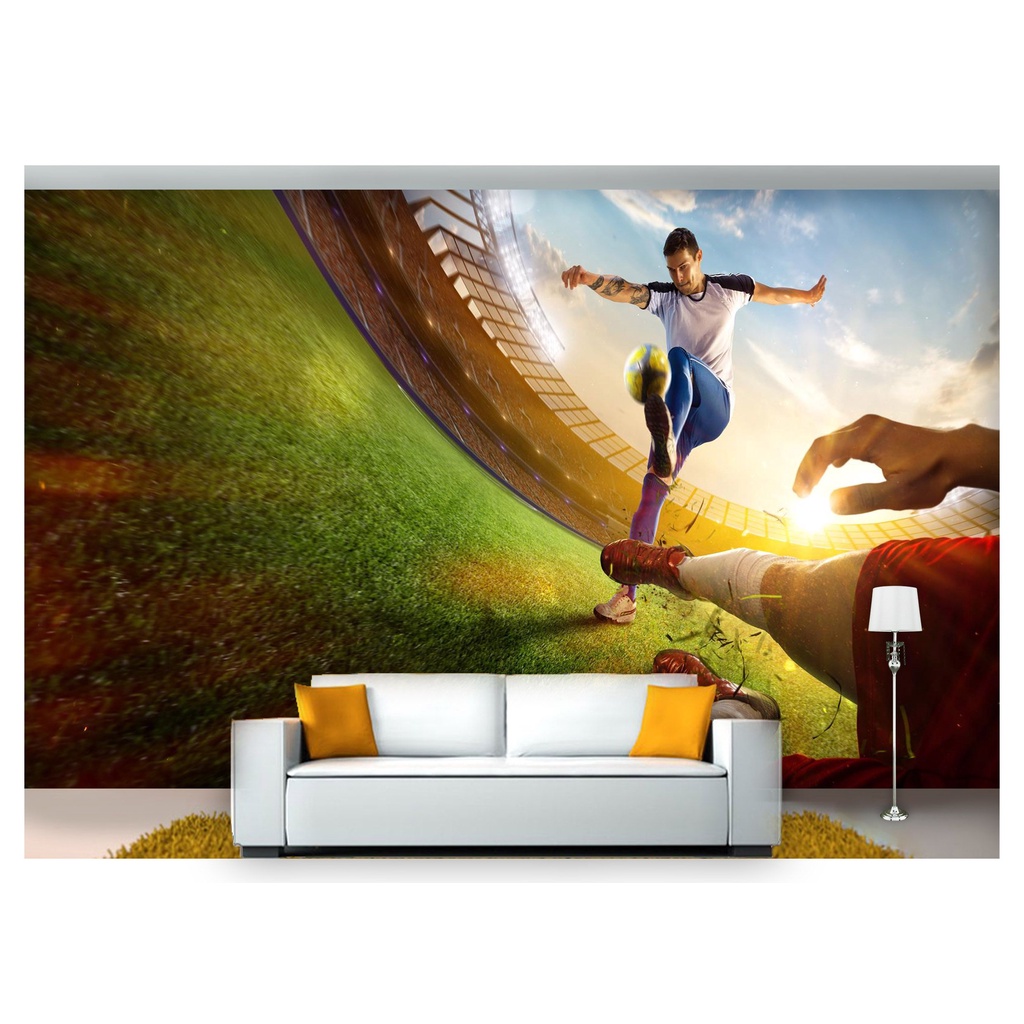 papel de parede Esportes Futebol Bola Campo 3D m² SPT34