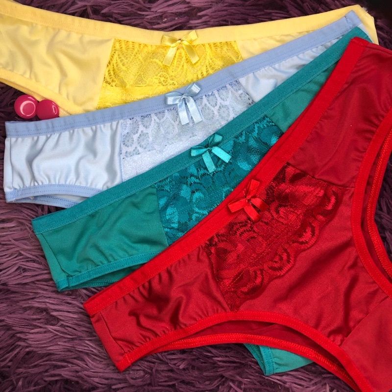 Kit com 10 Calcinhas de renda. Variadas. Confeccionadas em microfibra em Oferta na Shopee