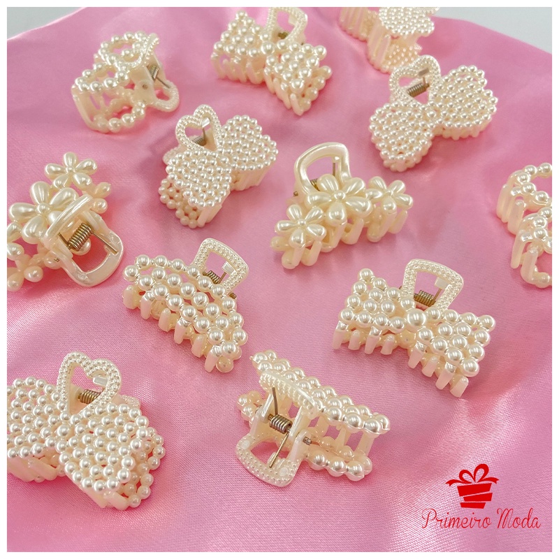 Piranha de Cabelo Mini, Acessório de Cabelo Estiloso, Prendedor Prático com Pérolas Pequena Sortidas 2 UN em Oferta na Shopee