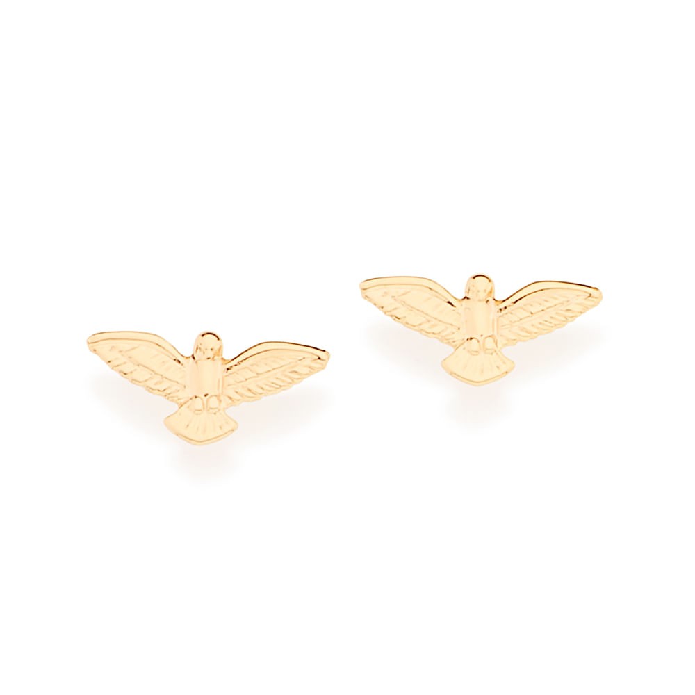 Brinco Rommanel espírito santo folheado a ouro 18k - 526053 em Oferta na Shopee