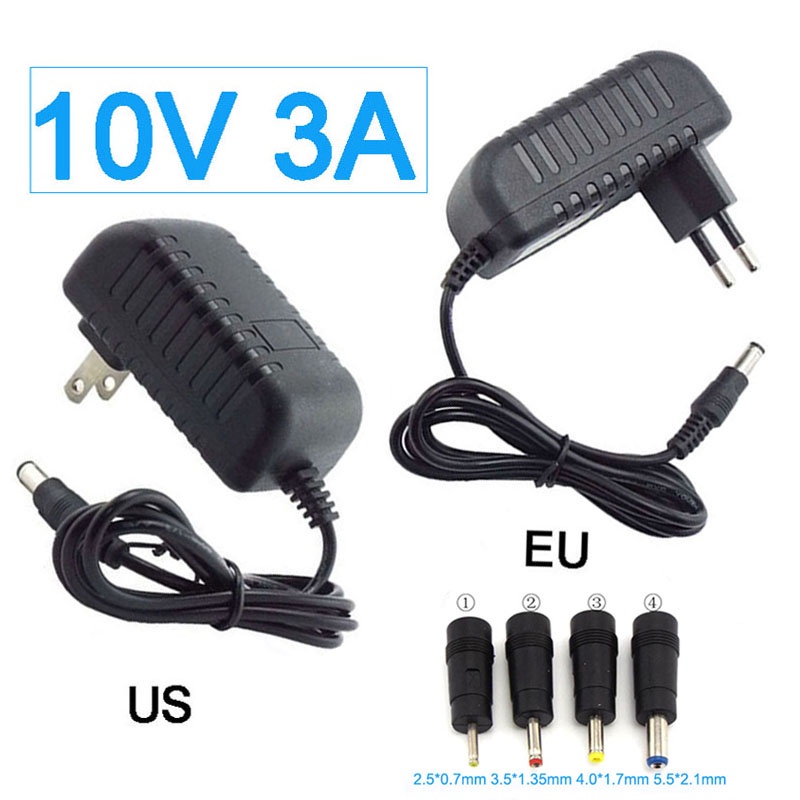 Conversor Adaptador AC 100-240V DC 10V 3A 5.5 * 2.1mm 4.0 * 1.7mm 3.5 * 1.35mm 2.5 * 0.7mm Plug Carregador De Fonte De A