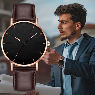 Relógio De Quartzo Masculino Ultra Fino De Aço Inoxidável Elegante Luxo Negócios
