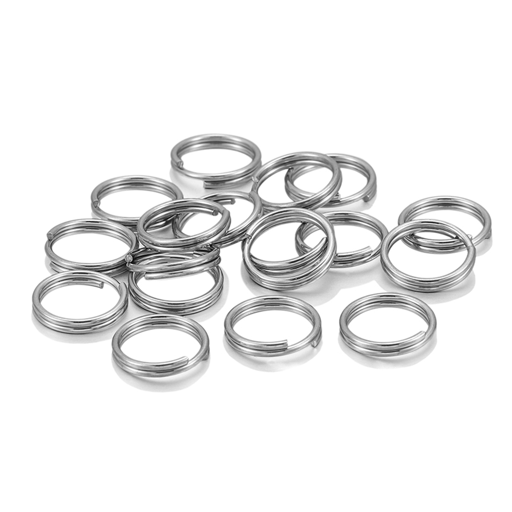 100 Pçs/Lote 6 8 10 12 15mm Aço Inoxidável Aberto Jump Dividir Anéis Duplo Loops Conectores Para DIY Fazer Jóias Chaveiro Supplie