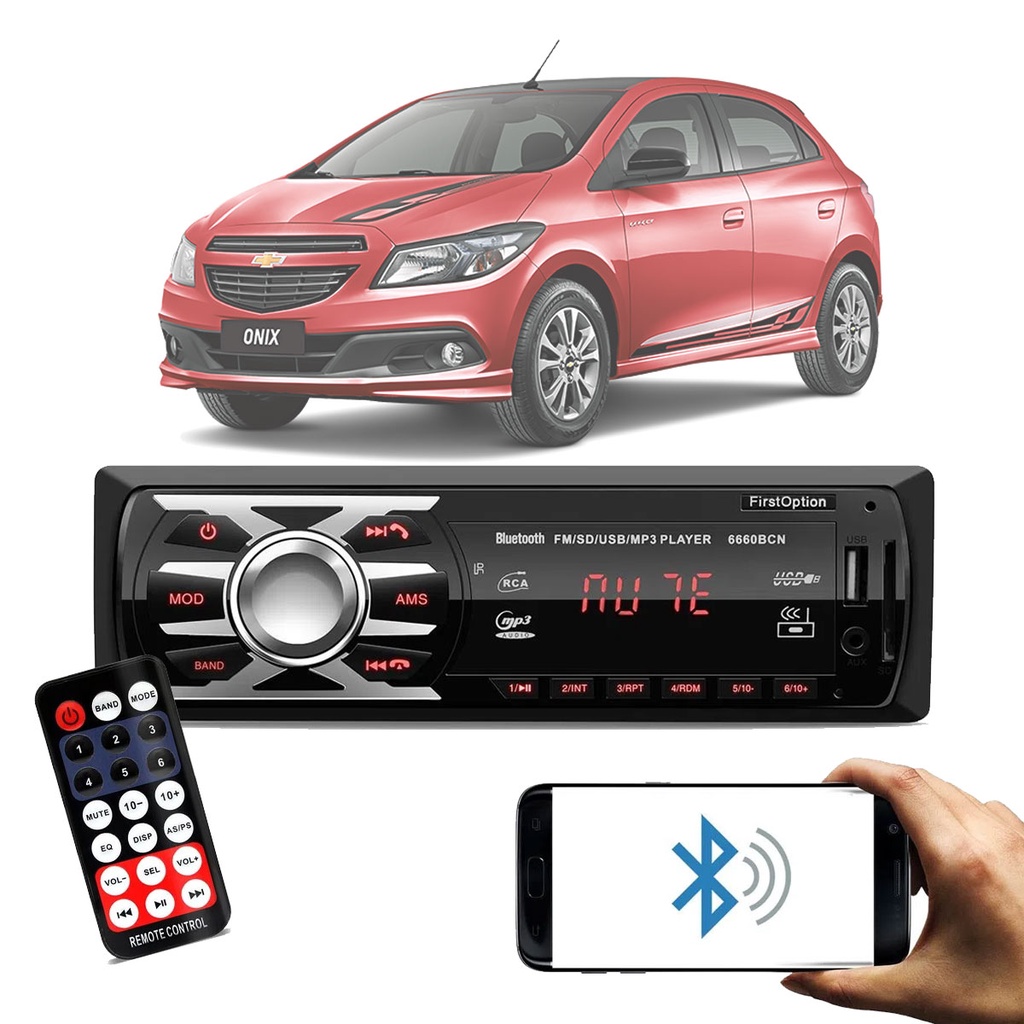 Aparelho De Som Carro Radio Automotivo Bluetooth Pendrive Sd Rádio Chevrolet Onix