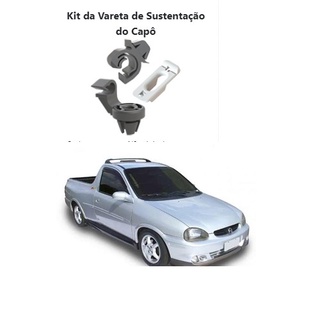 Kit de Sustentação da Vareta do Capô Travas Presilhas K44 Chevrolet Corsa Omega Prisma Tigra  Vectra