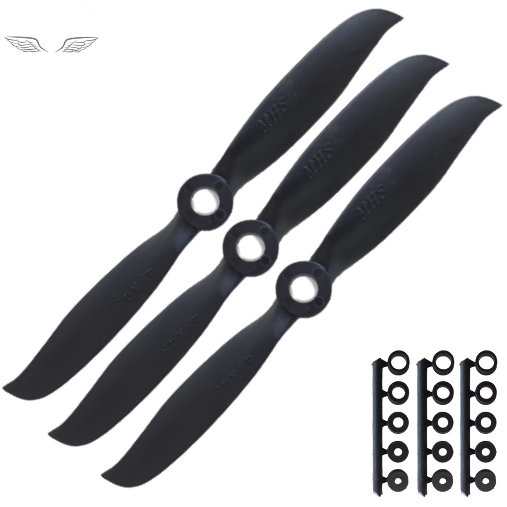 3 Hélices Mhs Fly 4.5x4.5 P/ Motores Aprox 3000kv Zagi Jatos