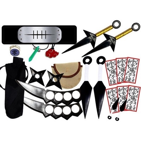 Kit Kunai Naruto Minato Anel Shuriken Bandana Cosplay Pain