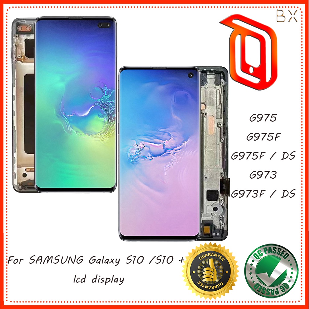 Frontal Tela Touch Display for SAMSUNG Galaxy s10 S10 + G975F/DS G973 s10 plus lcd Alta qualidade A+++