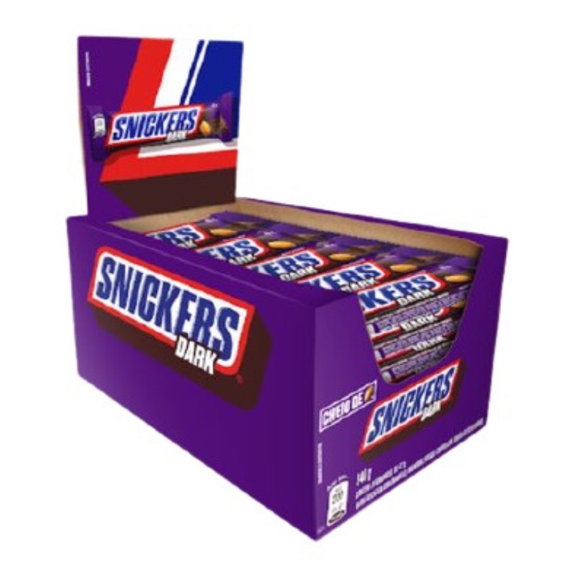 Caixa Barras De Caramelo De Chocolate Amargo SNICKERS Dark 20un 42g ...