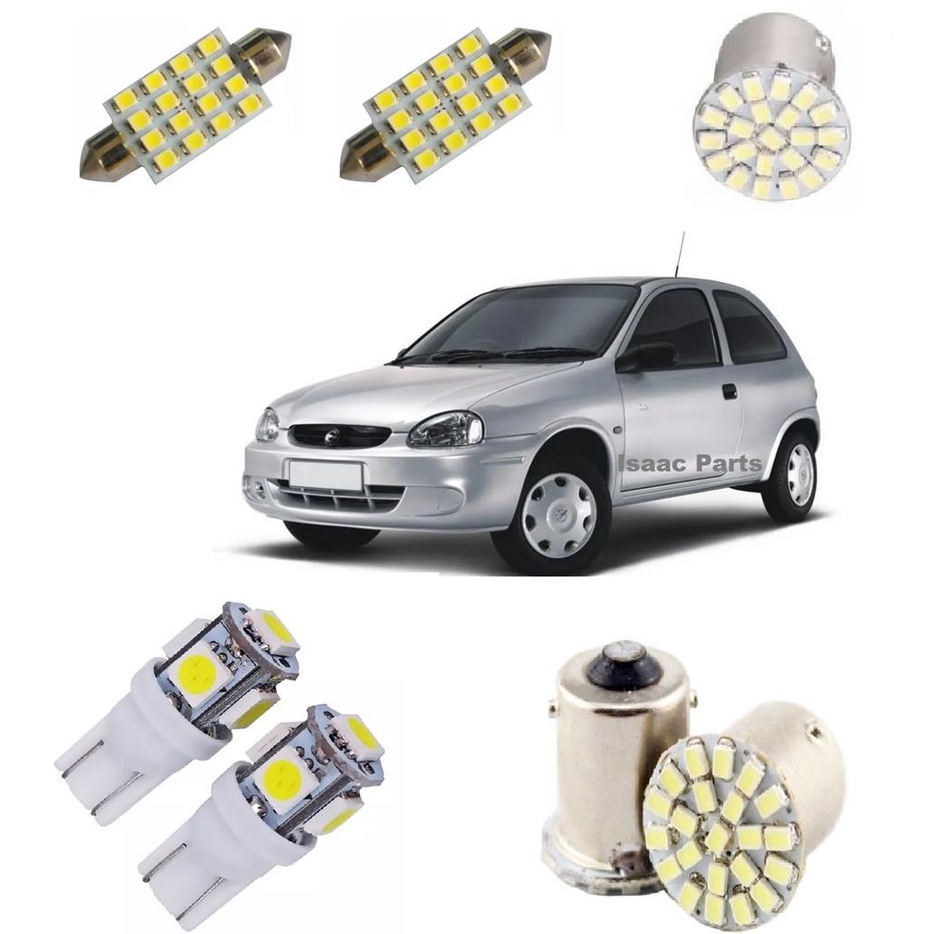 Kit Lampada Led Corsa Wind Sedan Classic Pingo Teto Re Placa