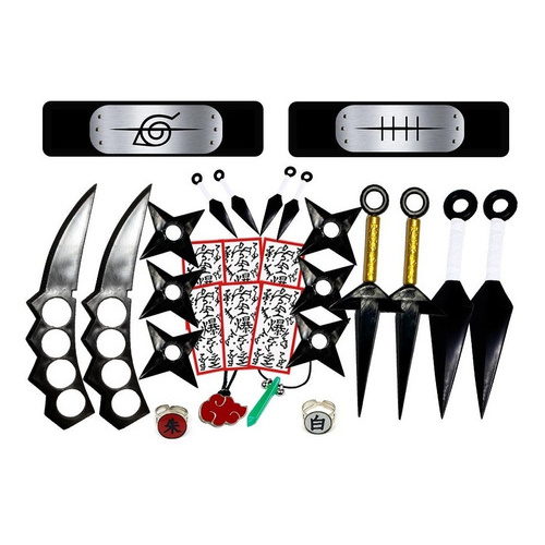 Kit Kunai Naruto Anel Shuriken Bandana Cosplay Konan Itachi
