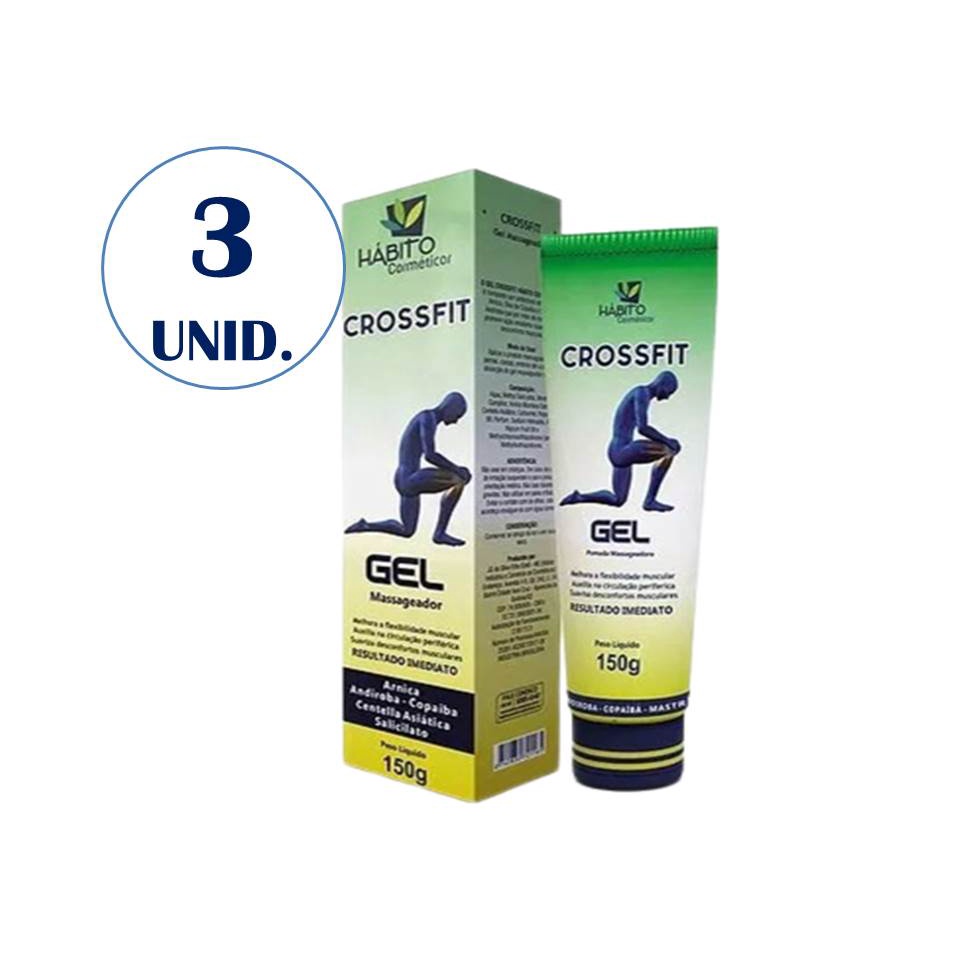Crossfit Gel Massageador 150g - Kit C/ 3 Hábito Cosméticos em Oferta na Shopee