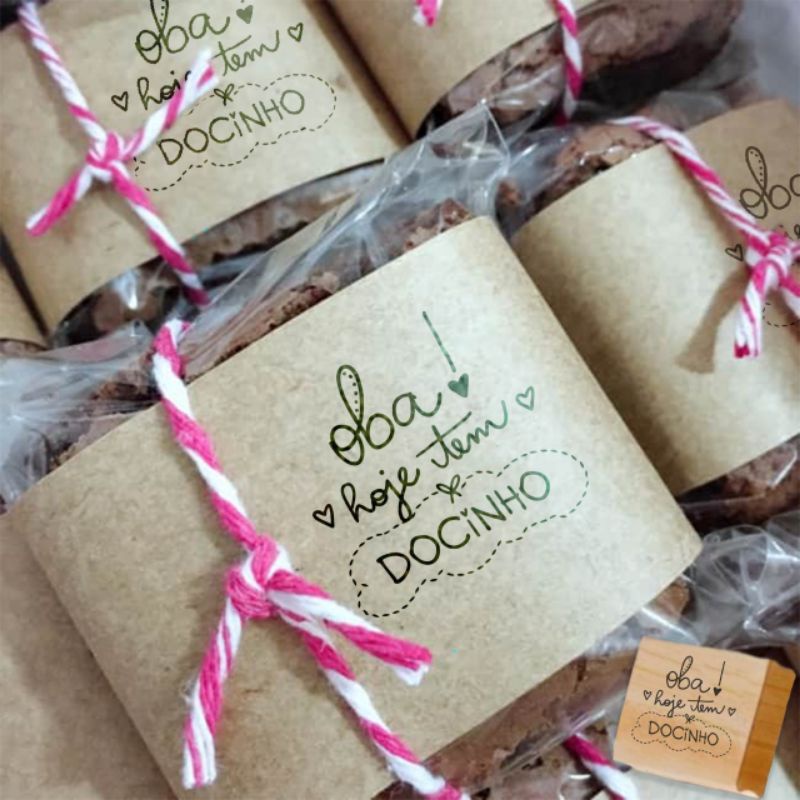 carimbo decorativo confeiteiro confeitaria decoração embalagem personalizada sacola bolsa caixa brigadeiro gourmet doces