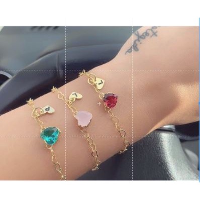 kit 5 Pulseiras madrinha Elos Coração Inicial A Sua Escolha folheado a ouro 18k em Oferta na Shopee