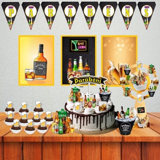 Kit festa em casa Open Bar Adulto decoração aniversário
