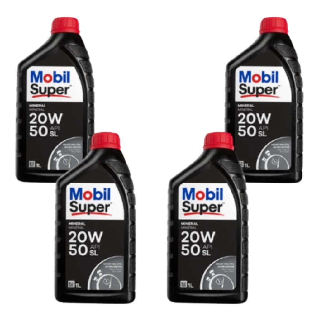 Kit Óleo Lubrificante do Motor para CARROS Mobil Super 1000 20w50 Mineral API SL - 4 litros em Oferta na Shopee