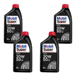 Kit Óleo Lubrificante do Motor para CARROS Mobil Super 1000 20w50 Mineral API SL - 4 litros