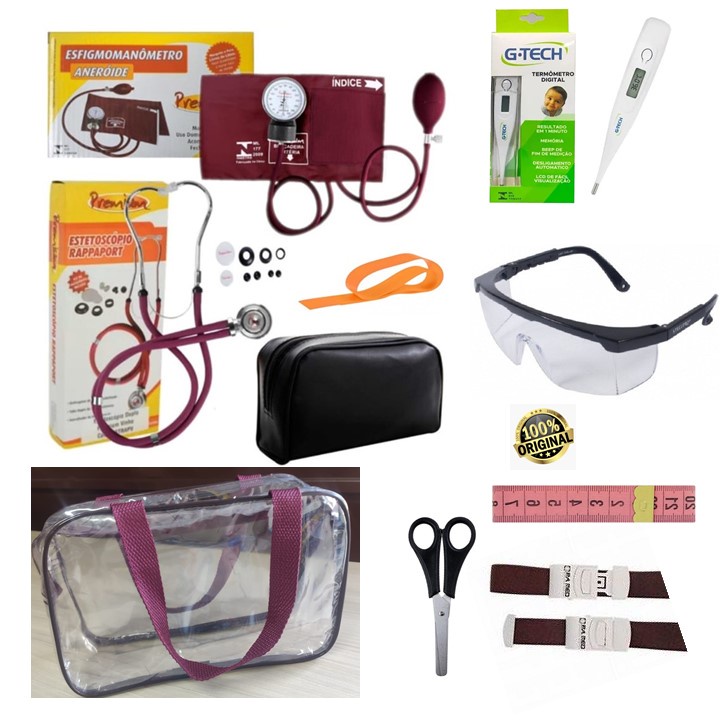 Kit De Enfermagem Premium Completo Com Material De Bolso E Bolsa