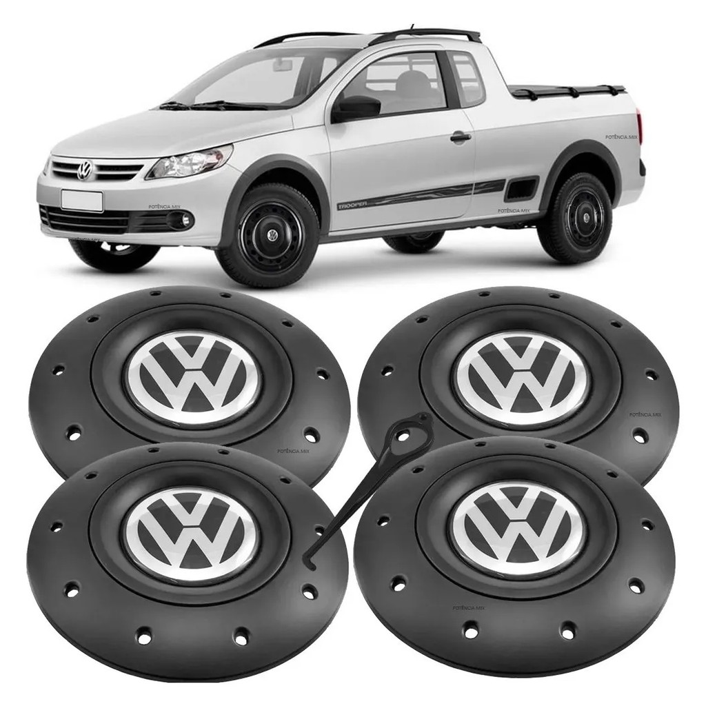 Jogo Calota Centro Roda Ferro Vw Amarok Aro 13 / 14 / 15 Saveiro 2004 2005 2006 2007 2008 2009 2010 2011 2012 2013 2014