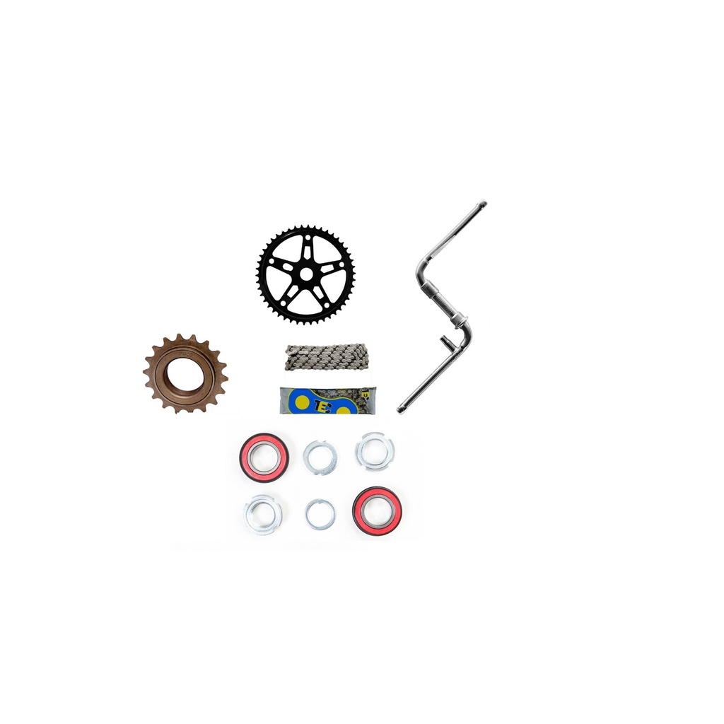 Kit relação bicicleta movimento central pedivela coroa catraca corrente completa caloi ceci poti promoção