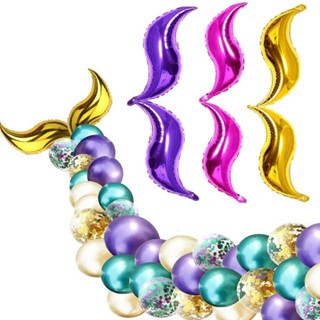 Balão Cauda de Sereia Metalizado Festa Decoração - Calda de Sereia - O Par 90cm em Oferta na Shopee